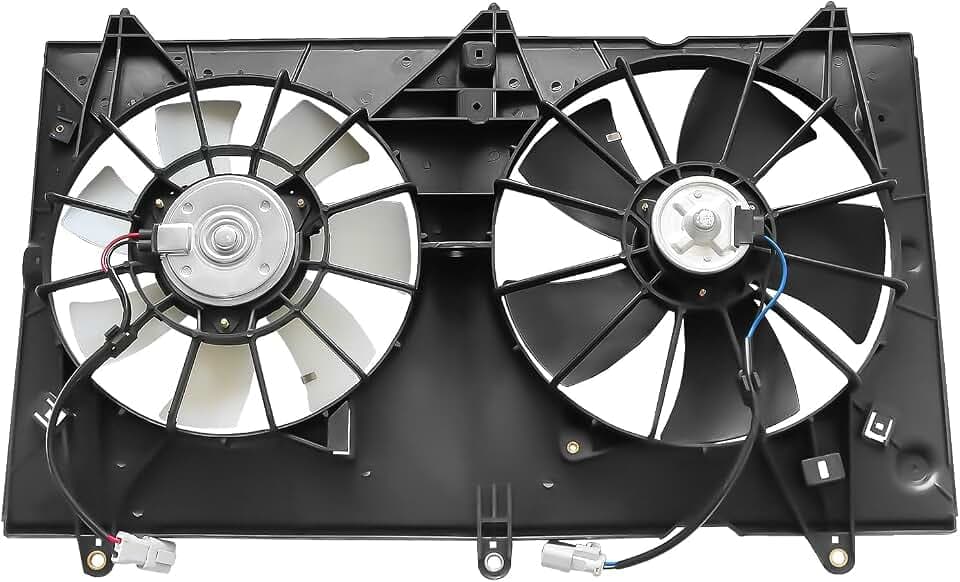 Condenser Cooling Fan Assembly HO3115121 Replacement for Honda Accord LX EX DX L4 2.4L 2003-2007 Radiator Dual Cooling Fan Replaces 19015-RAA-A01 38611-RAA-A01 19020-PND-003 19015RAAA01