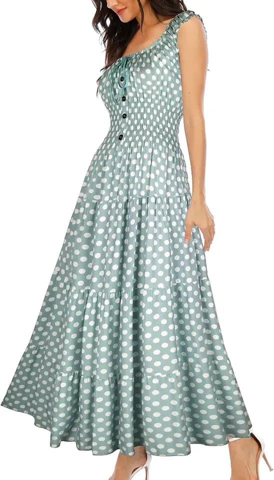 Women's 2026 Summer Boho Floral Print Tiered Casual Flowy Long Maxi Dress