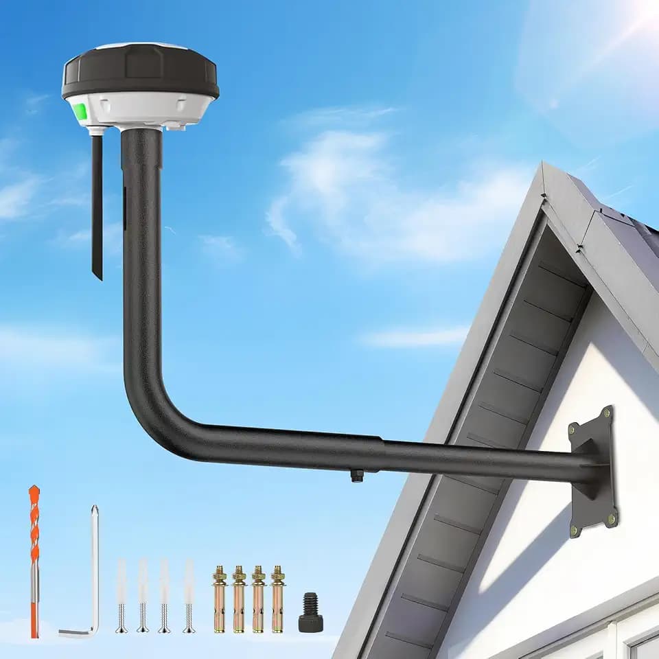 RTK Antenna Wall Mount Kit for Mammotion Luba 2 AWD Series, for YUKA 1000 & 2000, for YUKA 1500(2024), for YUKA 2000(2024), Secure & Adjustable Wall Mounting Bracket Compatible with RTK Antenna