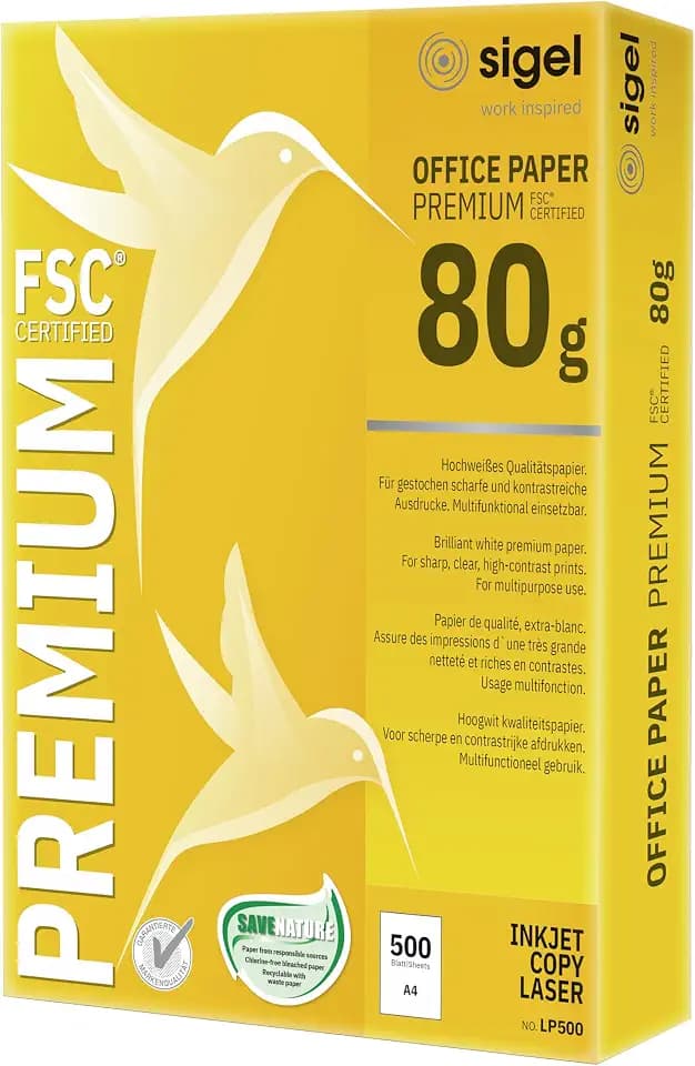 SIGEL Premium Kopierpapier Laserpapier A4 80 g 500 Blatt weiß