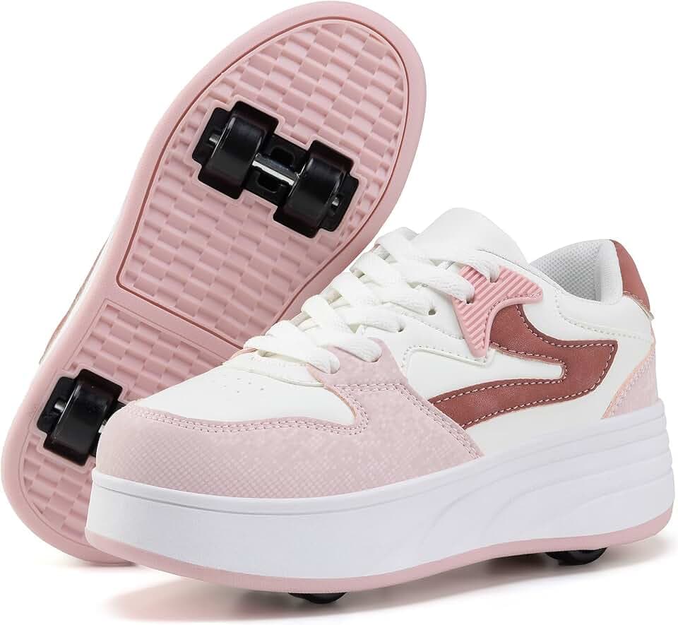 Roller Skate Shoes for Women Girls Sneakers with Detachable Wheels Sport Shoe Suitable for Halloween Christmas Birthday Party Gifts