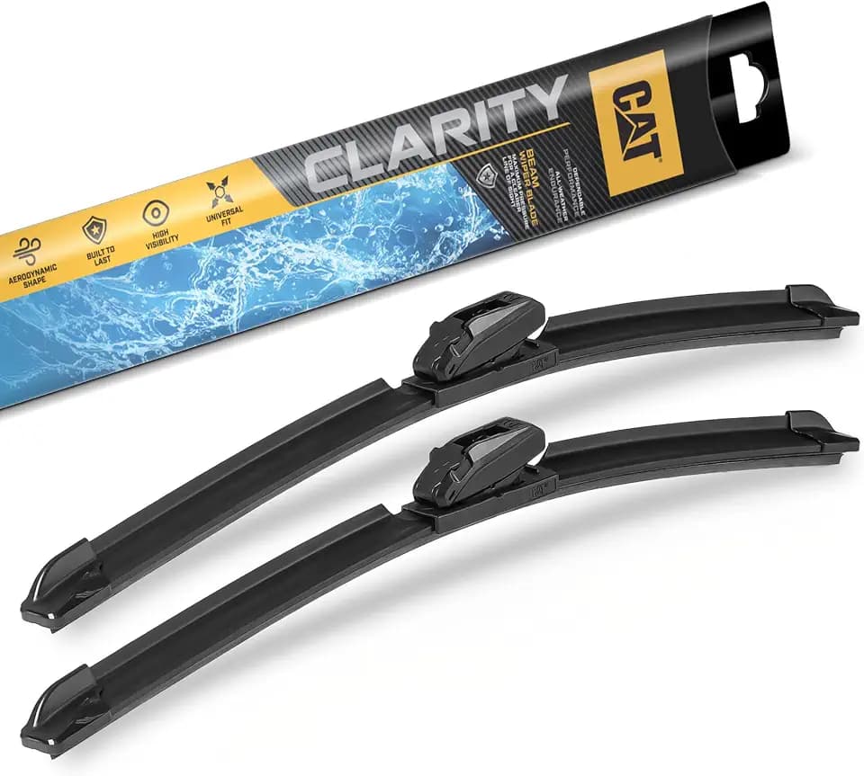 CAT C2.0 Wiper Blades (2-Pack), Front or Rear Wiper Blades for Cars SUVs Trucks, Direct OEM Replacement, Heavy Duty Streak-Free All Seasons Silent Crystal Clear Easy Installation - 22" + 22"