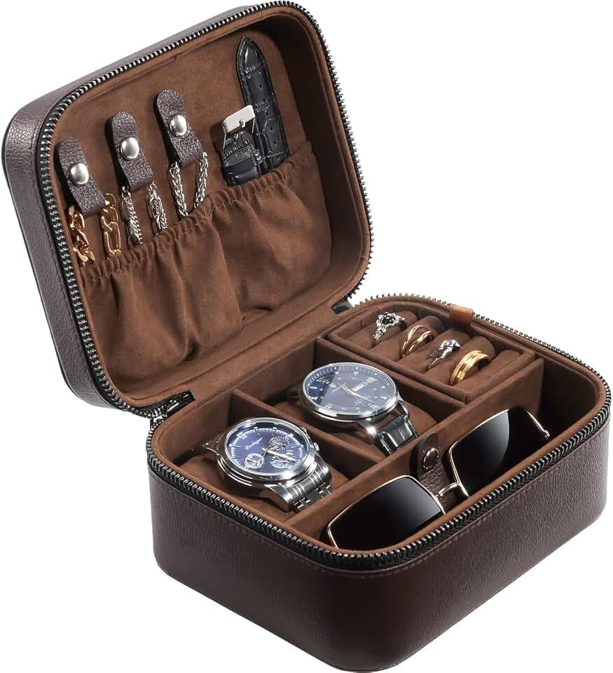 ProCase 2 Slot Uhren Reiseetui Reise Uhrenbox Travel Watch Case