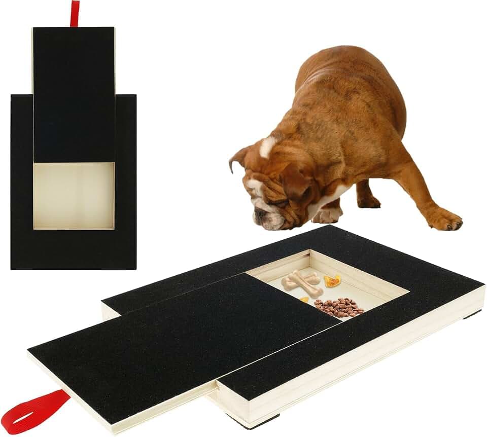 Kratzbrett für Hunde mit Leckerli Box 35x25x3cm, Hunde Kratzbrett für Nägel, Stressfrei Kratzbrett für Hundekrallen, Sandpapierbrett Scratch Board Dog, Alternative zum Nagelknipser für Hunde (A)