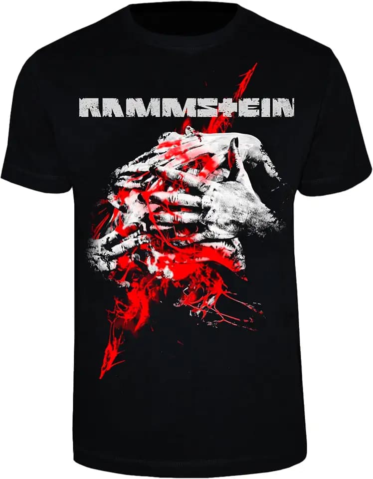 Rammstein T-Shirt Angst schwarz, Offizielles Band Merchandise Fan Shirt mit Brust- und Rückendruck