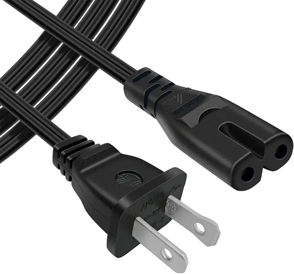 Powseed 2 Prong Figure 8 Cable C7 AC Power Cord for TV Xbox PS3 PS4 PS5