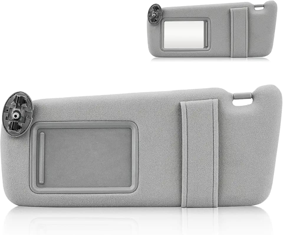 Gray Left Side Sun Visor Fit for Toyota Camry 2007-2011 (Only Fits Models Without Sunroof), Car Visor Replacement for 74320-06780-B0, 74320-33B81-B0, Driver Side Sunvisor