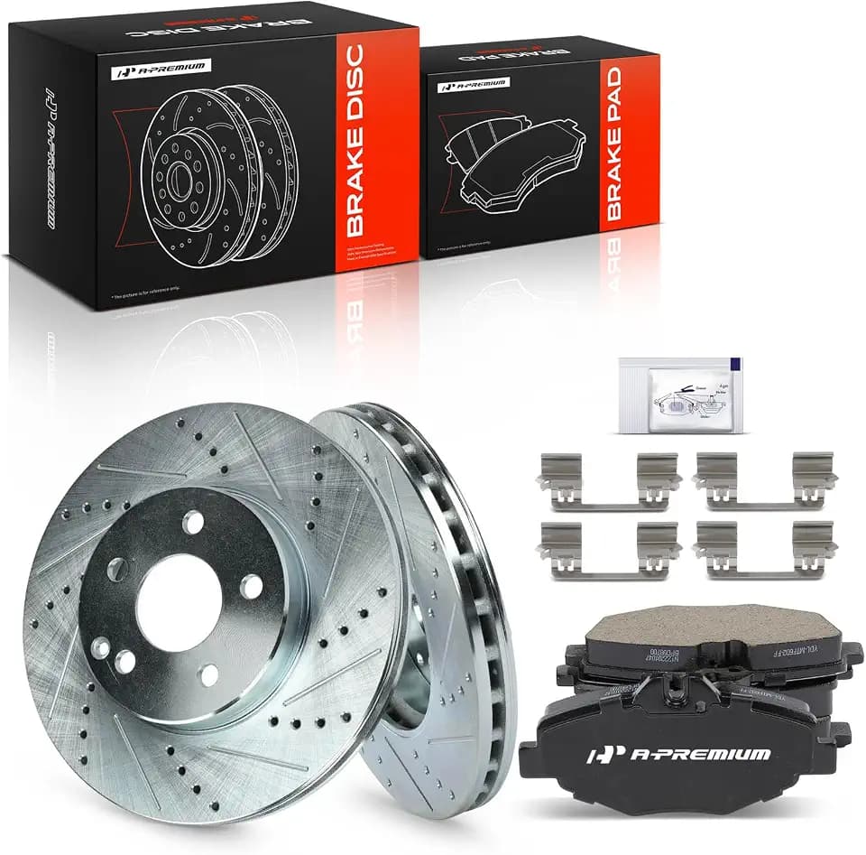 A-Premium 11.62 inch (295mm) Front Brake Rotors & Ceramic Pads Kit, 6-Pack