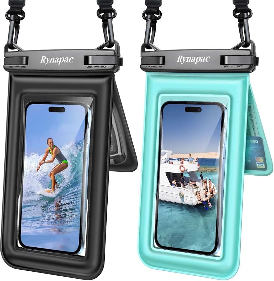 Rynapac Double Space Floating Waterproof Phone Pouch [Up to 8.5''], 2 Pack