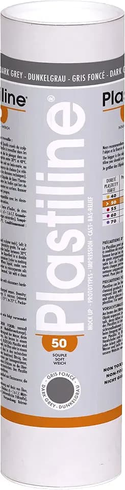 Jacques Herbin 1750T - Plastilin für den Modellbau, 1 kg, zum modelieren, HG50, flexibel, 1 Dose, Grau