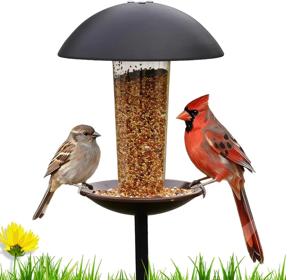 Goodeco Metal Bird Feeder with Pole Stand - 1.5lb Capacity