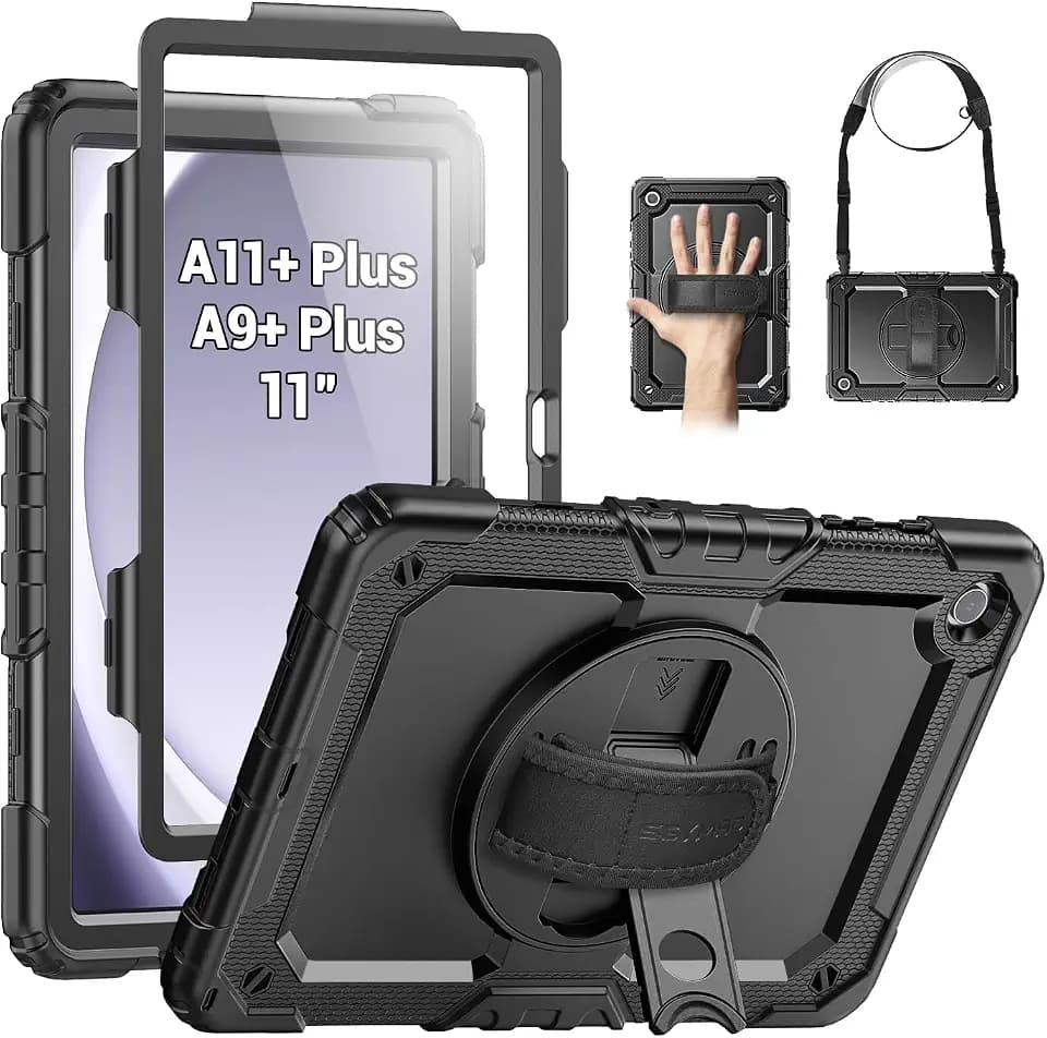 SEYMAC Case for Samsung Galaxy Tab A11+/A9+ Plus 11", Black