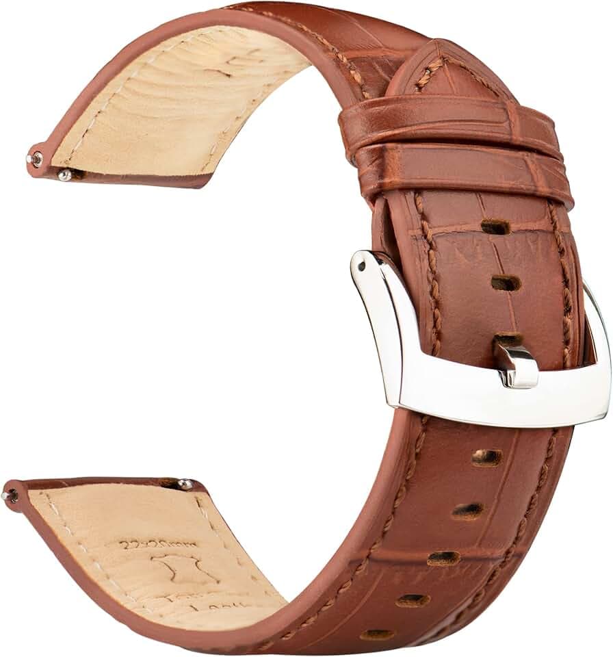 OTTOODY Leder Uhrenarmbänder 18mm 20mm 21mm 22mm Alligator Grain, Schnellverschluß Armband für Herren Damen, Hochwertige Ersatz Uhrenarmband für Uhr und Smartwatch