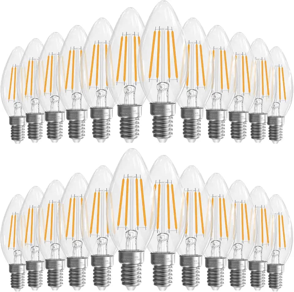 GvvooHome E12 Candelabra Bulb, 40 Watt Equivalent Chandelier Light Bulbs