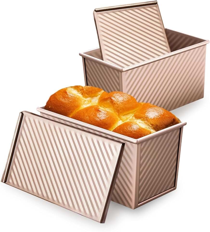 Brotbackform mit Deckel 2er Set, 450g Toastbrotform Kastenform Antihaft