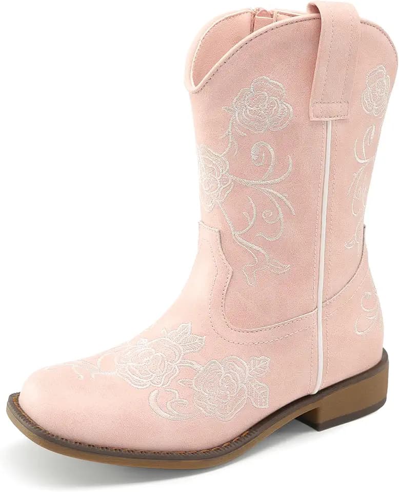 DREAM PAIRS Girls Cowboy Cowgirl Western Boots