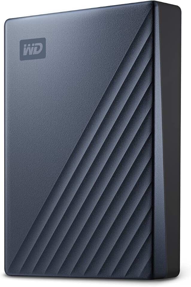 WD 2TB My Passport Ultra, Blue, Portable External Hard Drive, backup software with defense against ransomware, and password protection, USB-C and USB 3.1 - WDBC3C0020BBL-WESN