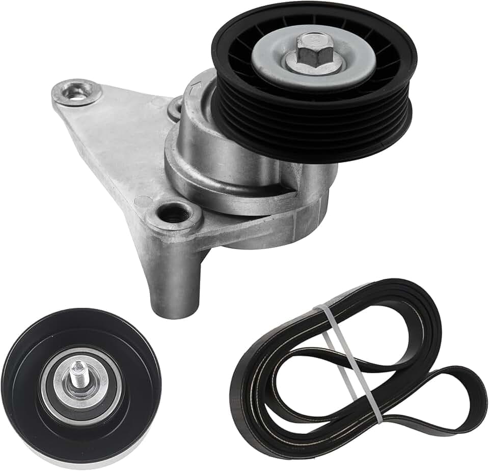 90K-38158C Complete Serpentine Belt Drive Component Kit Fit for Chevy Avalanche Suburban Silverado 1500/2500/3500 2002-2007, for GMC Sierra Savana Yukon Cadillac Escalade, V8 Engine Only
