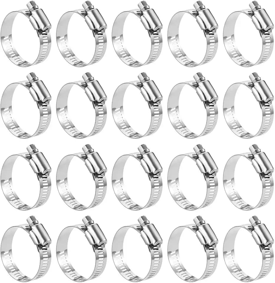 LOKMAN 20 Pack Stainless Steel Hose Clamp Adjustable 1-5/8'' - 2-1/2'' (40-63mm) Worm Gear Hose Clamp, Metal Fuel Line Pipe Clamp for Plumbing, Automotive And Mechanical Application