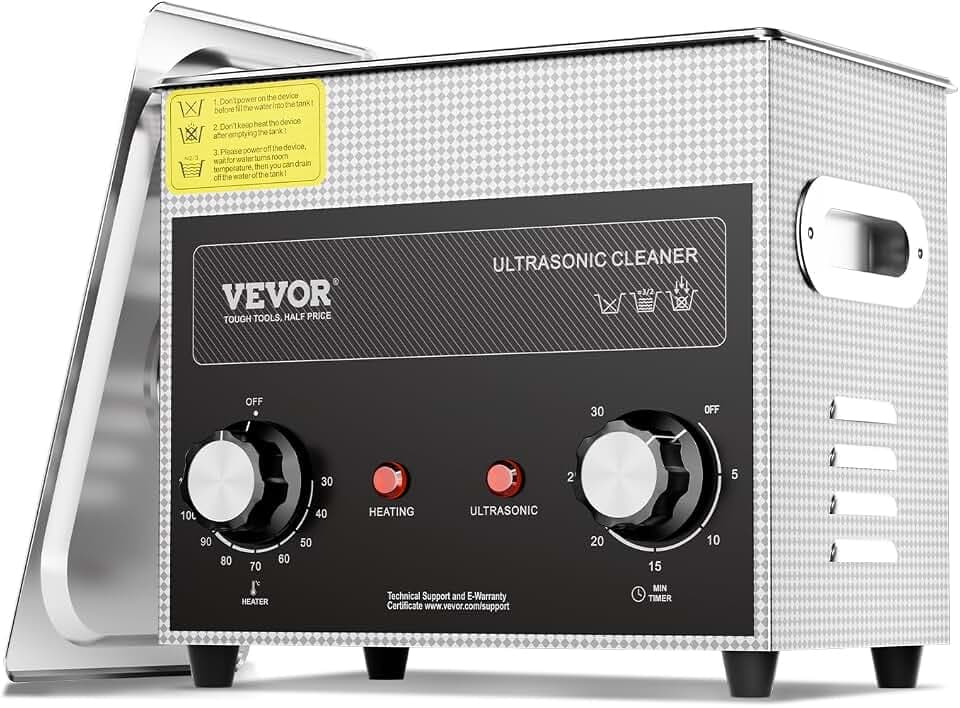 VEVOR 3L Ultraschallreiniger mit Heiztimer und Korb professionelle digitale Schallkavitationsmaschine, 120 W Reinigungsmaschine für Uhreninstrumente Brillen Münzen Metallteile Werkzeuge Silber