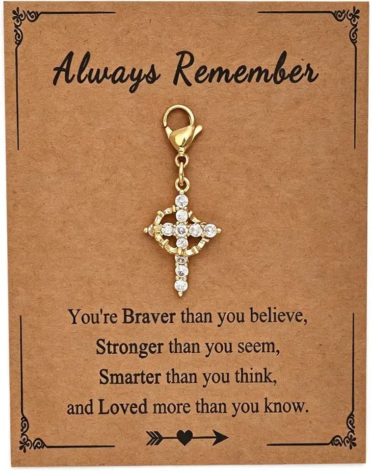 AMOBESTER Upgraded Crown Cross Clasp on Charms Faith Jewelry Christian Religious Jewelry for Mothers Day