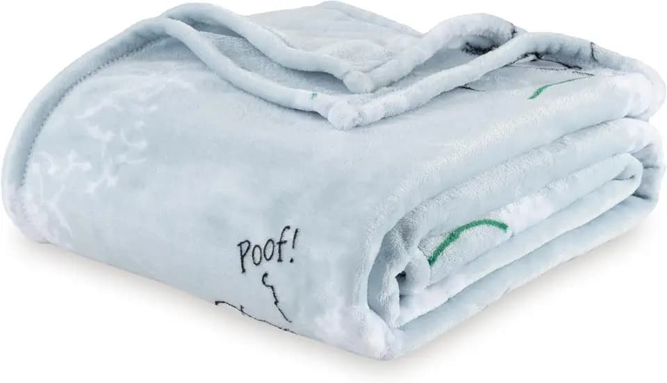 Berkshire Blanket Peanuts® VelvetLoft® Cute Character Snoopy Plush Blanket,Peanuts Snoopy Make A Wish Spring Blue,Full/Queen 90 in x 90 in (Official Peanuts® Product)