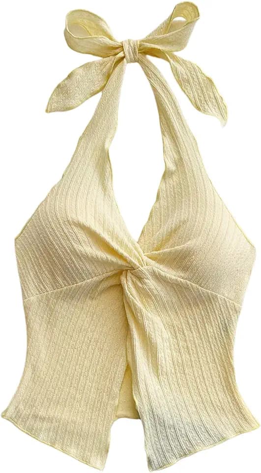 MakeMeChic Women's Backless Halter Tank Top