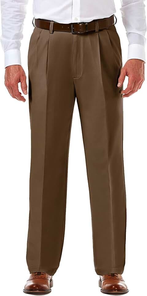 Haggar Men's Classic Fit Cool 18 Pro Pleated Golf Pant