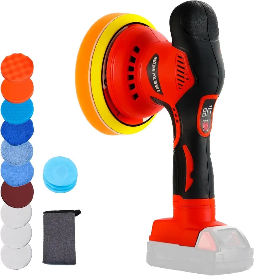 Buffer Polisher Compatible with Milwaukee M18 Battery, Cordless 6 Inch Orbital Buffer, Brushless Motor Car Buffer for Boat, Car Polishing and Waxing (Tool Only, NO Battery )