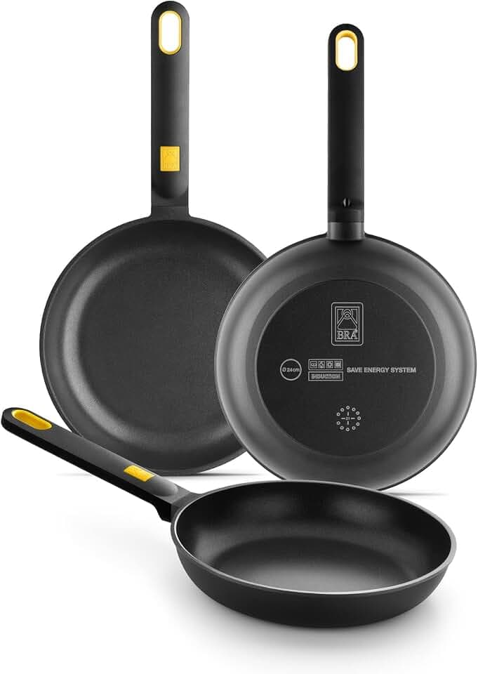 BRA Daily Pro | Set mit 3 Bratpfannen 20-24-28 cm, Aluminiumguss