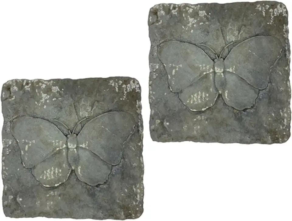 BestNest Athens Butterfly Stepping Stones, Cypress, Pack of 2