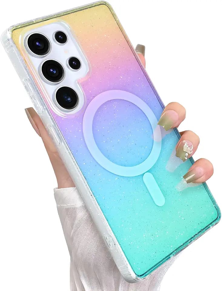 Glitter Case for Samsung Galaxy S25 Ultra Case, Iridescent Colors