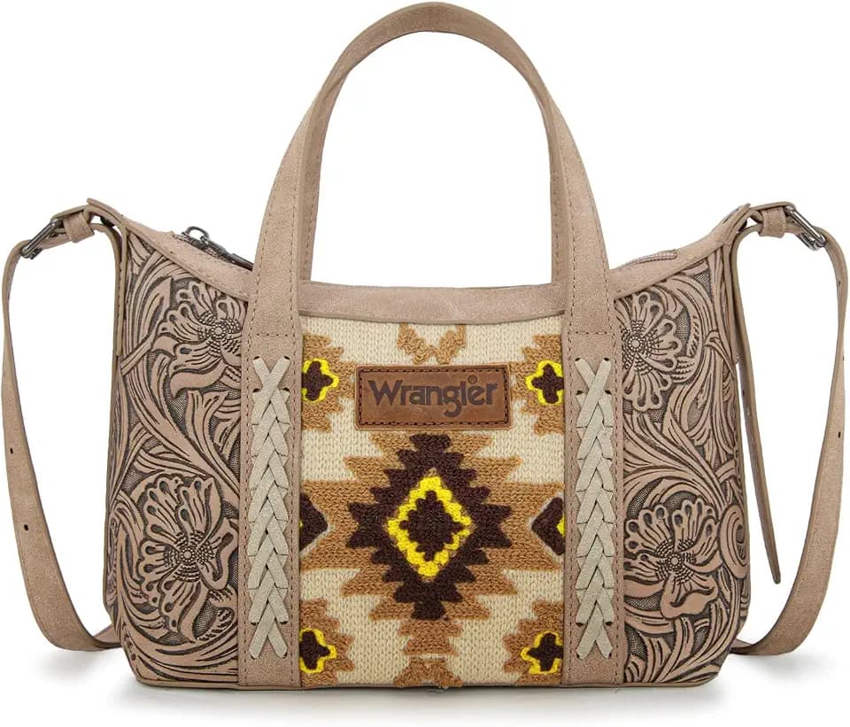 Wrangler Western Purse for Women Small Aztec Crossbody Bags Tapestry Designer Handbag
