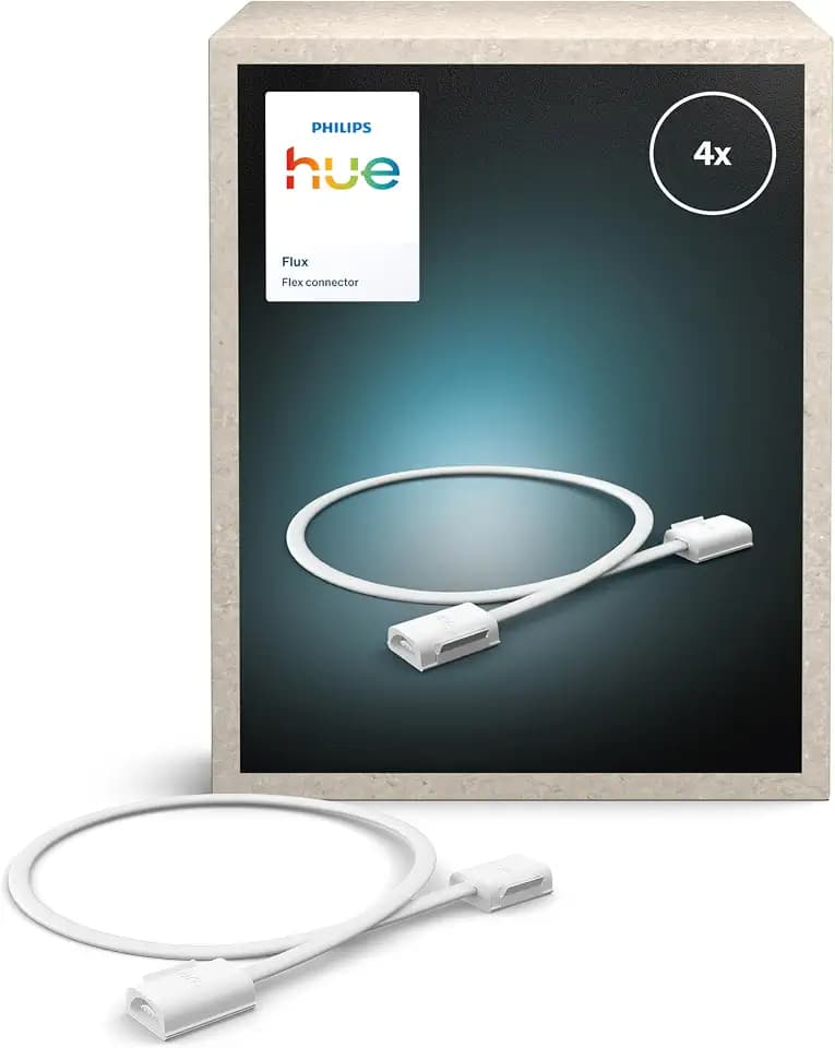 Hue Flux LED-Strip Light Flexibler Verbinder, 50 cm, Zubehör, Flexible Innenbeleuchtung, Perfekter Lichtübergang, Präzise Installation, Sicher und einfach zu verwenden, 4er-Pack