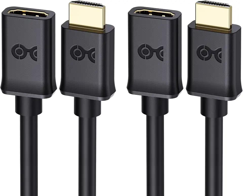 Cable Matters 2-Pack 4K High Speed HDMI Extension Cable, M-F, 6ft