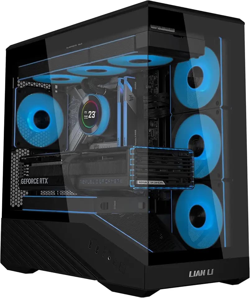 LIAN LI Vector V100 MINI Micro-ATX PC Case, Black, 4 ARGB Fans (V100RMIX)