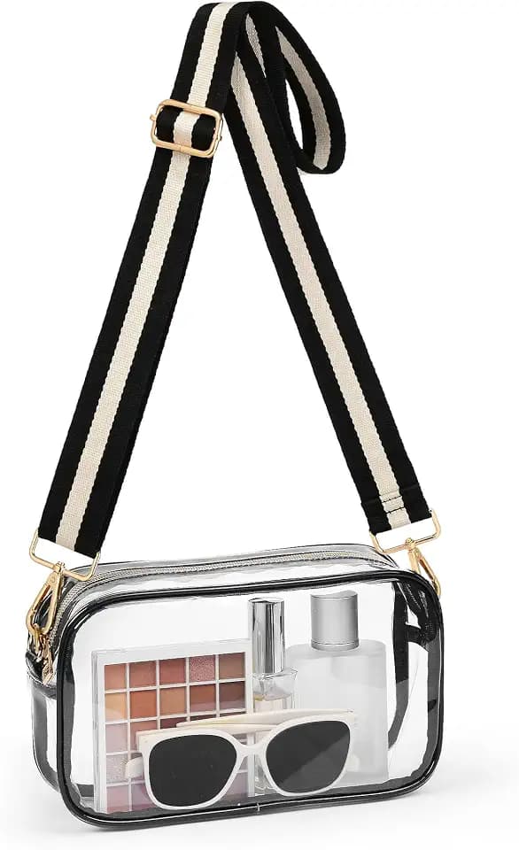 Bulado Clear Bag for Stadium Events, Roomy Crossbody with Adjustable Strap