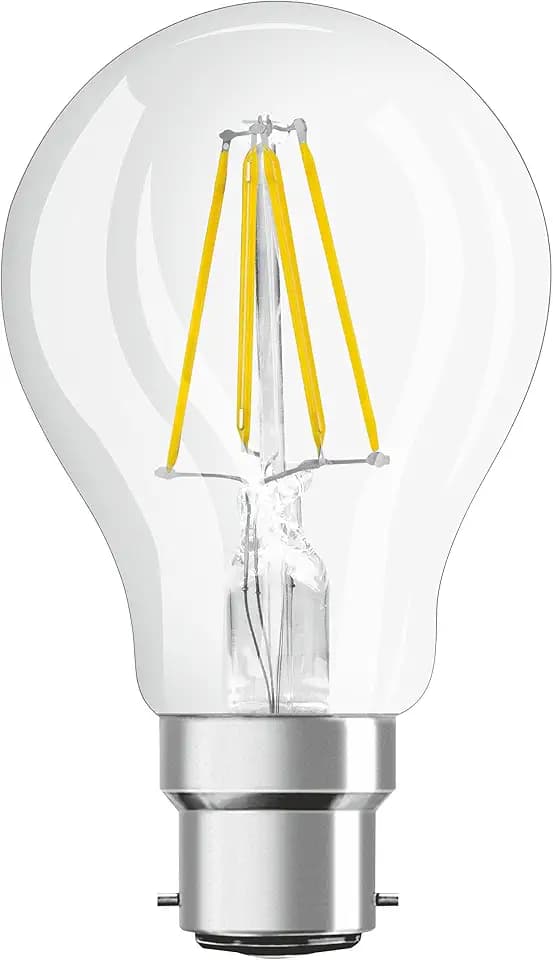 OSRAM 4058075808430 A++, LED Star Classic A/LED-Lampe in Kolbenform mit B22d-Sockel, Glas, 7 W, warmweiß, 10.4 x 6 x 6 cm