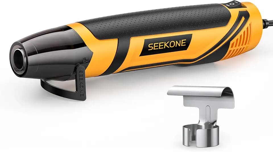 SEEKONE Mini Heißluftfön 2 Temperatur 260 ℃/450 ℃, 350W Manuelle Heißluftpistole mit Edelstahldüse, Überlastungsschutz, EU-Norm, Tragbarer Heissluftgebläse Schnelle Erwärmung für DIY, Prägen, Basteln