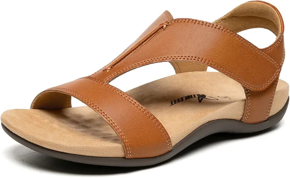 Athlefit Orthopedic Flat Sandals for Women with Arch Support
