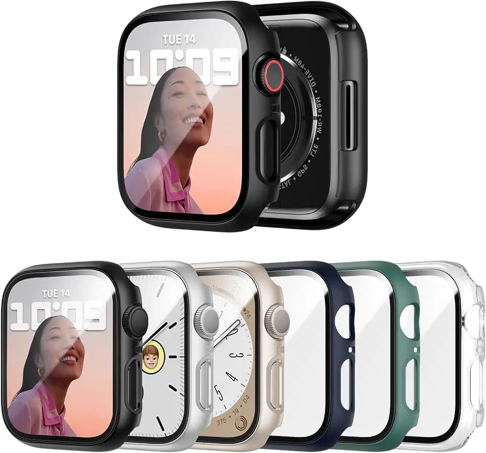 6 Pack Case with Screen Protector for Apple Watch SE3/SE2/SE/6/5/4 40mm