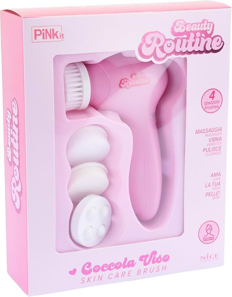 Beauty Routine - Verwöhnt Gesicht Skin Care Brush, 1 Gesichtsmassagebürste mit 4 Bürstenköpfen