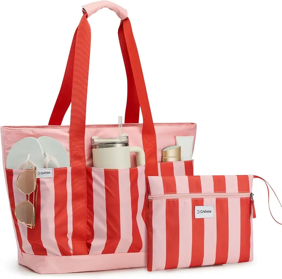 G4Free Beach Bag, Waterproof Beach Tote Pool Bags for Women
