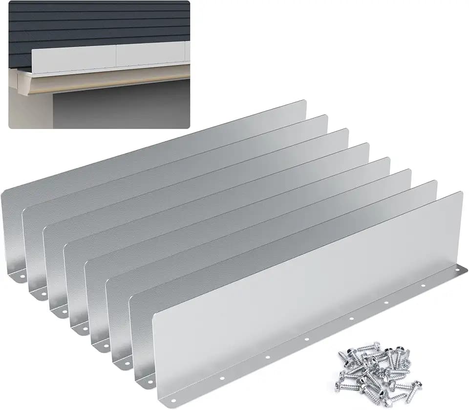 8 Pcs Gutter Valley Splash Guard,Straight Rain Diverter Roofing Gutter Guards,Rain Drip Gutter Guard for House Shingle Roofs Corner (8)