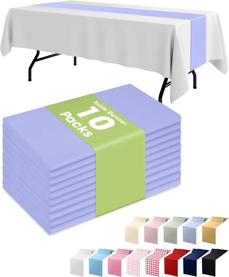 Pureegg Lilac Disposable Plastic Table Runner 14x108 Inch Party Decor
