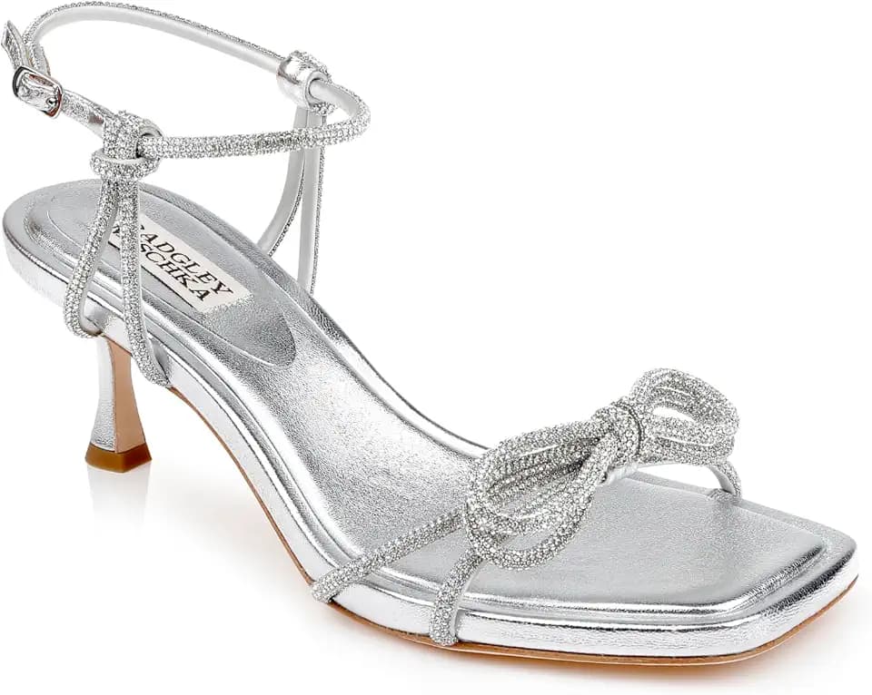 Badgley Mischka Women's Dandelion Ankle Strap Kitten Heel Sandals
