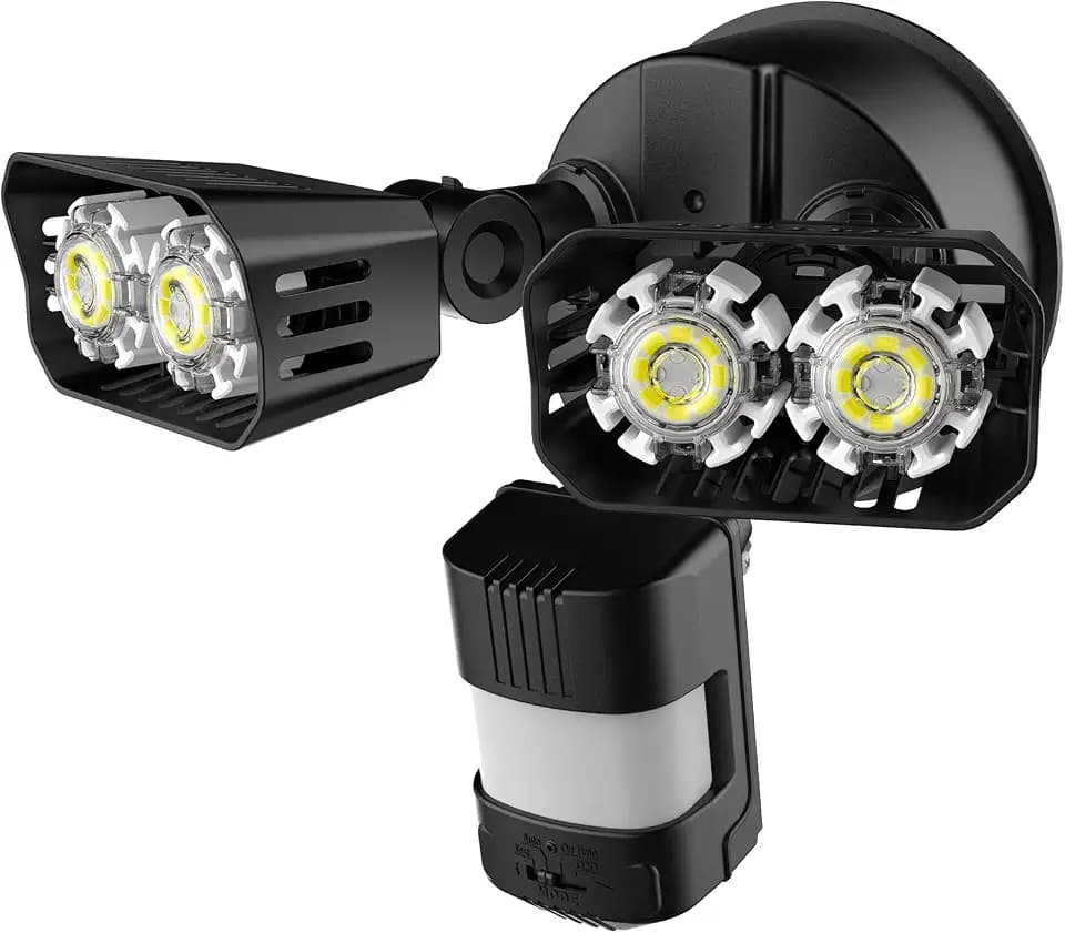 SANSI 18W 1800LM LED Motion Sensor Outdoor Flood Light, 5000K IP65, Black