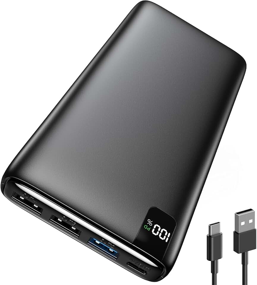 A ADDTOP Power Bank 20000mAh - 22,5W Schnellladefunktion Powerbank mit 4 Ausgängen, Externe Handyakkus PD3.0 QC4.0 USB C-EIN/Ausg, Klein Tragbares Ladegerät für iPhone, Galaxy, Tablette,etc