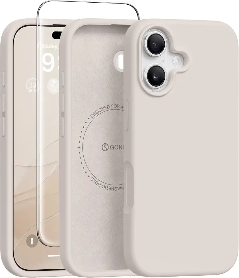 GONEZ Magnetic for iPhone 17 Case, Silicone Cover Stone