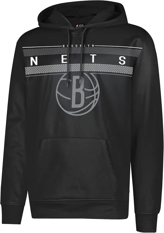 NBA Herren Fleece Hoodie Pullover Sweatshirt Poly Midtown, Herren, Midtown Hoodie,GHM1461F-BN-XLarge, schwarz, X-Large
